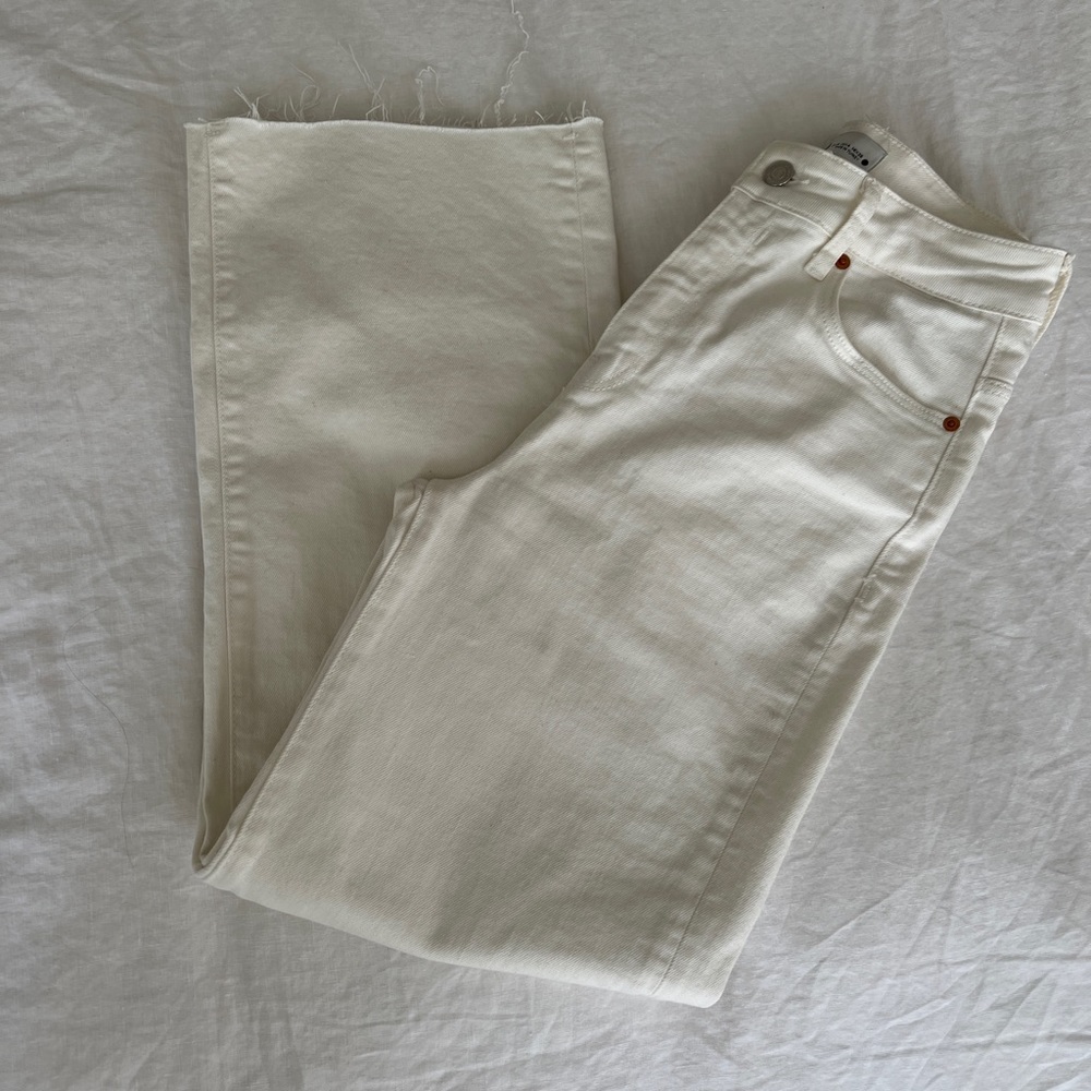 Zara wide leg crop white culottes